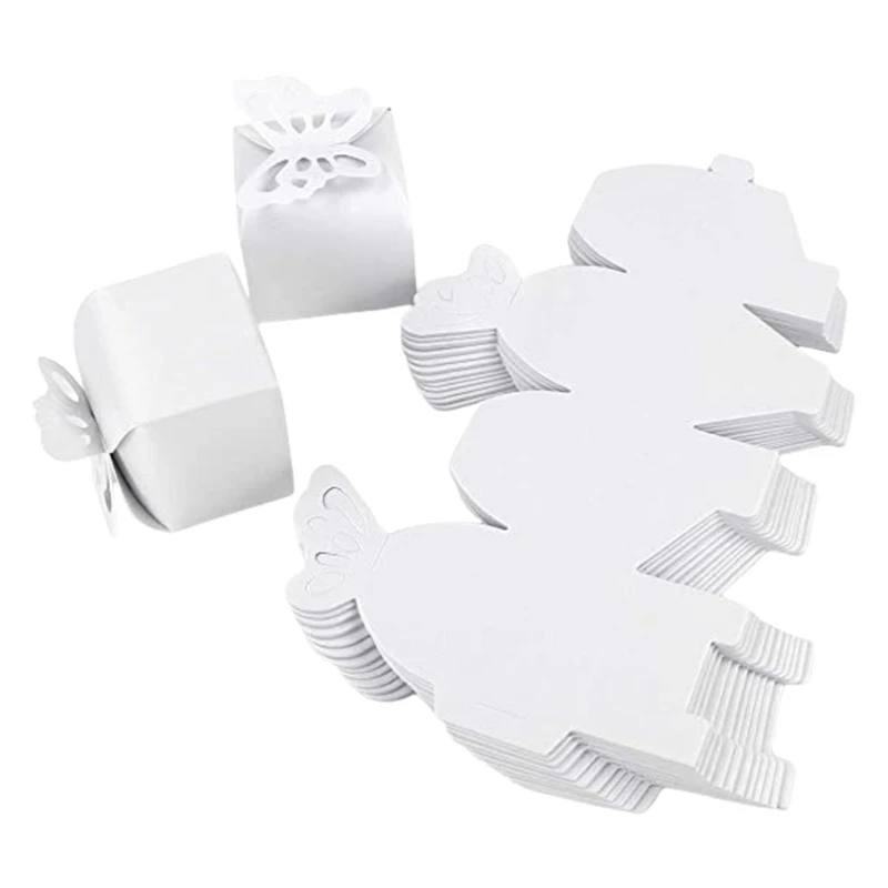 Set of 100 Delicate Butterfly Candy Boxes for Distinctive Party Treats and Gifts