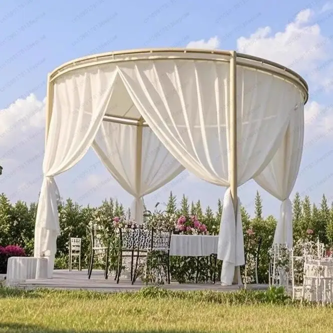Round French outdoor gazebo Internet celebrity awning canopy Courtyard B & B Villa Garden Restaurant Swan Sun Umbrella