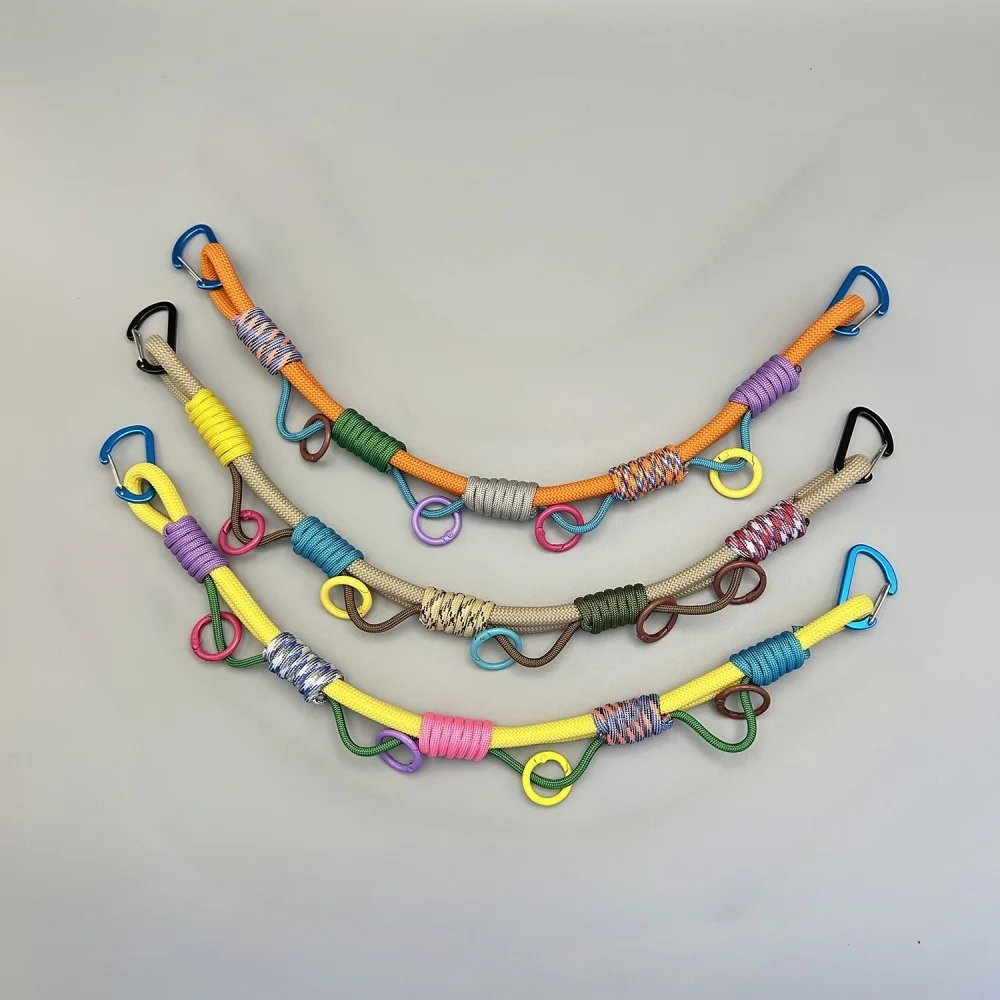 Chain Hiking Bag Extension Rope Hand Woven Rope Backpack Large Size Multi Buckle Hanging Rope Hiking Packaging Decorative Rope
