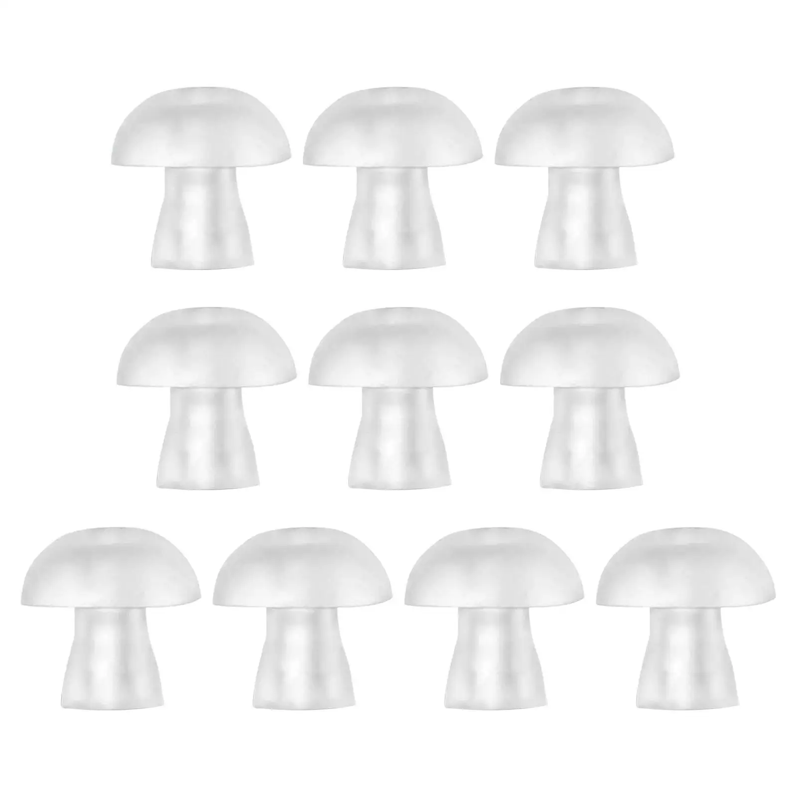 Earbuds Replacement Ear Tips Silicone Domes Covers Transparent Caps Soft Comfortable Noise Isolation Mushroom Shaped Earplug