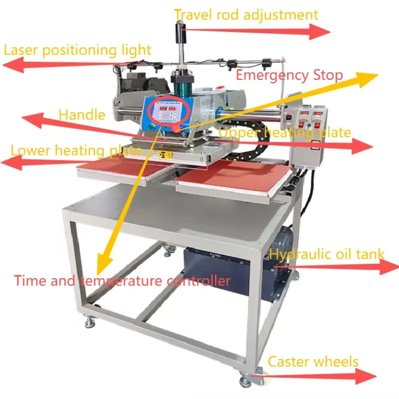 DSMC Semi-Automatic Clothing Embossing 3D Embossed Printing Machine Sublimation Leather Hydraulic Heat Press for Rhinestone Work