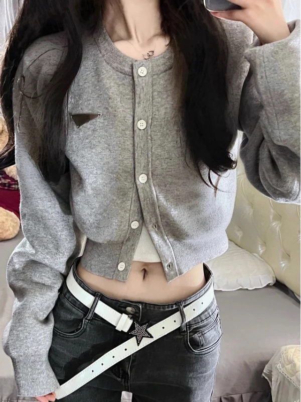 Chique ort gebreid open vest Dames Faion Design Sensation Koreaanse Sle Normale pasvorm Woon-werkverkeer Wind Cold Tone Series