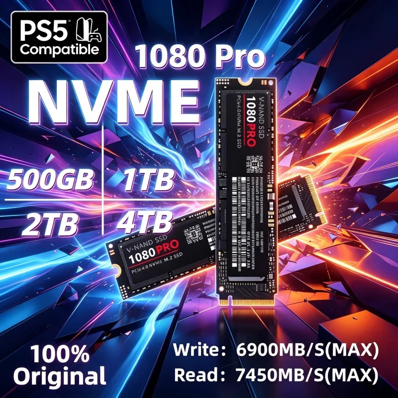 Novo Lançamento 1080 PRO M.2 PCIe4.0 NVMe SSD de 4TB de Alta Velocidade para Jogos, Disco Rígido Interno para Computador de Mesa e Laptop