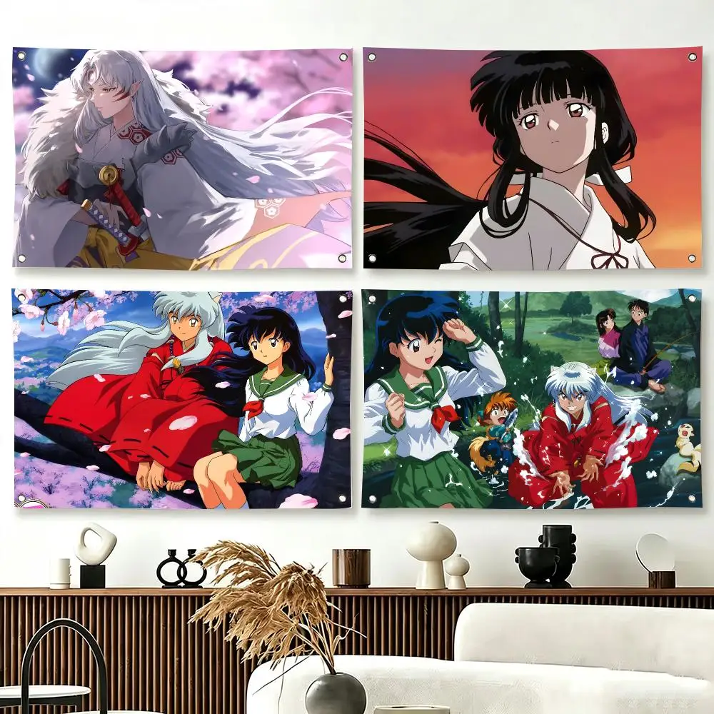 Japanese Anime Inuyasha Flags  For Living Room Home Dorm Decor Wall Outdoor Camping Party Banner Gifts