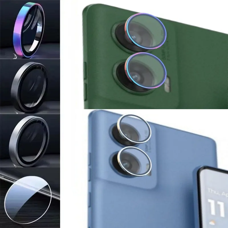 

for Motorola G56 Lens Protector Tempered Glass Cap Colorful Metal Ring Protective Camera Cover Hard Film
