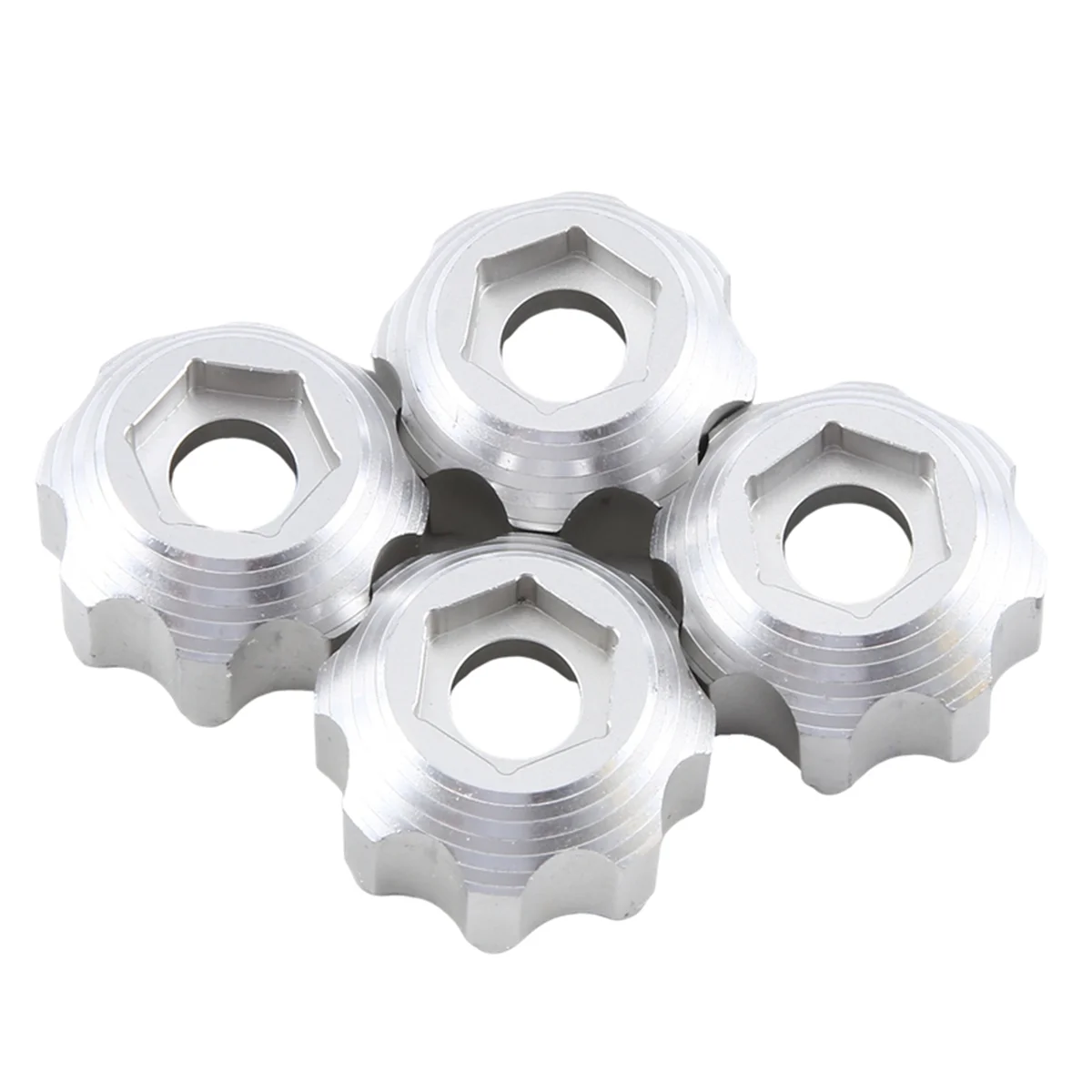 4Pcs Alloy Wheel Adapter 3.8 Inch Wheel Adapter for PL ProLine 3.8 Inch 8x32 to 17mm Wheel Silver