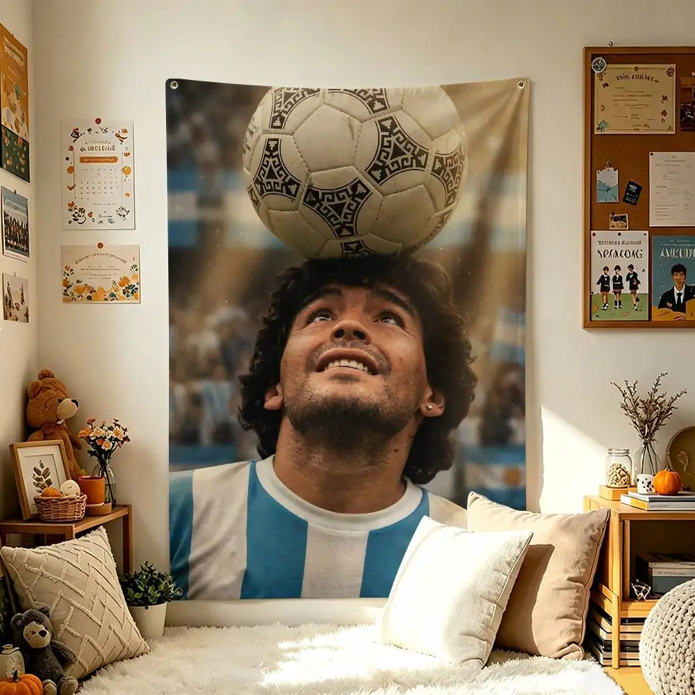 The GOAT God Hand D-Diego Maradona Home Decor Wall Hanging Vertical Flag Indoor Outdoor Background Tapestry