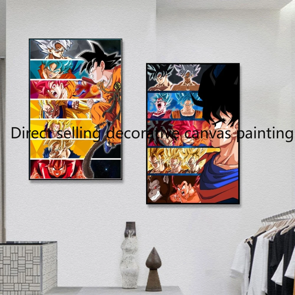 Classic Anime Dragon Ball Character Goku Vegeta Poster Super Handsome Series Canvas Painting Bar Wall Art Decoration Painting