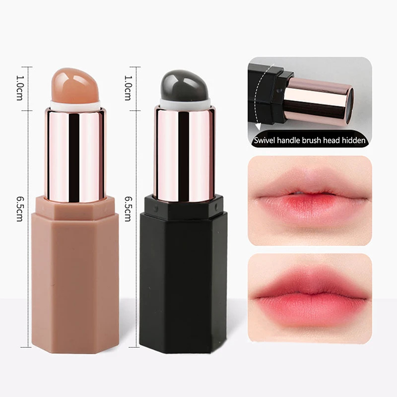 فرشاة خافي عيوب البشرة بزاوية مستديرة الرأس مثل أطراف الأصابع Q فرشاة شفاه سيليكون ناعمة محمولة لأحمر الشفاه #2