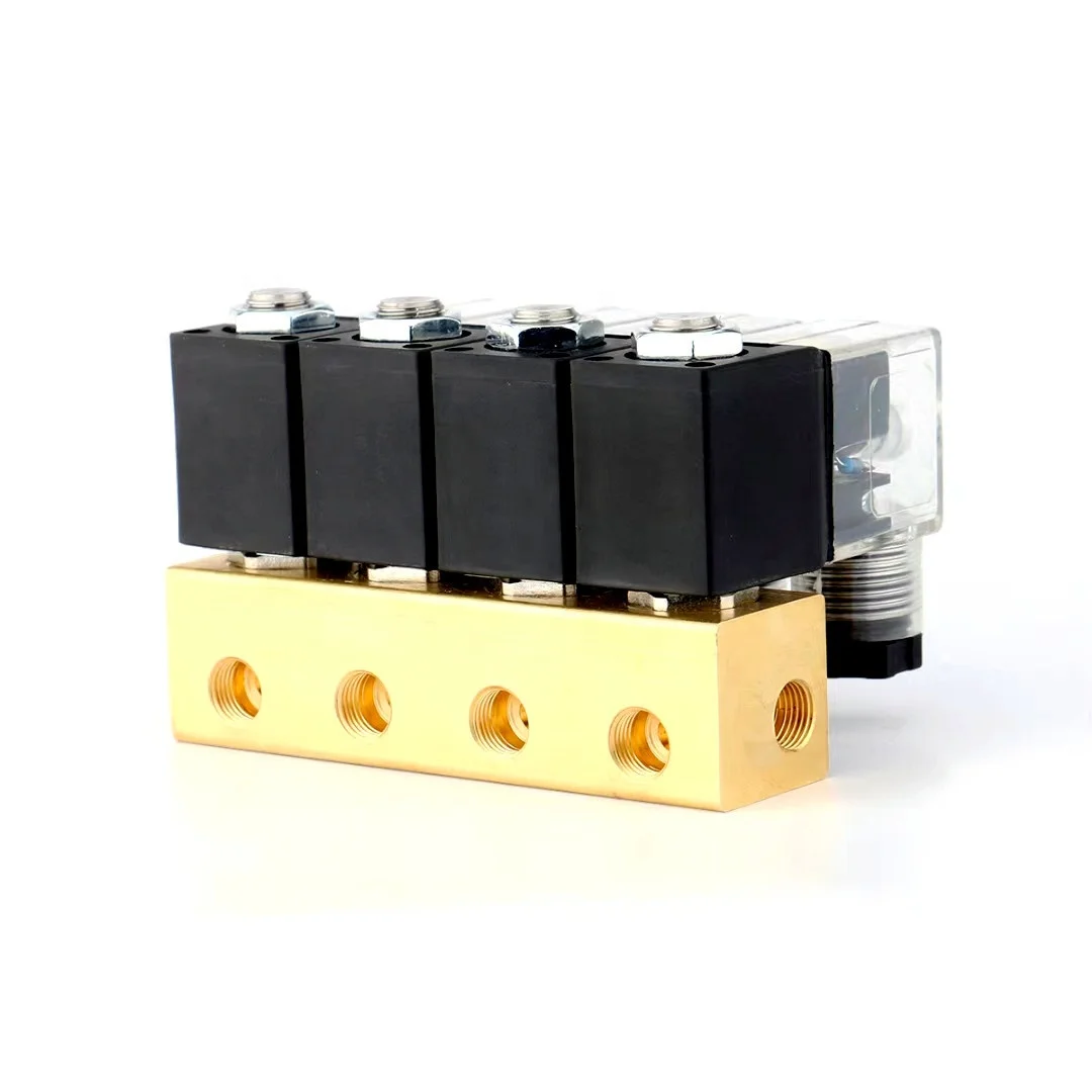 1/8 solenoid valve manifold mounting 12v 2 way air brass solenoid valve water manifold