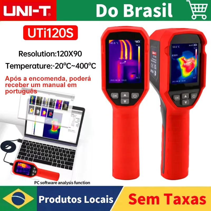 Câmera Termográfica Infravermelha Uni-t Uti120s para Eletrônicos Circuito Pcb Tubo de Aquecimento de Piso Teste de Temperatura Câmera Térmica Uti260b