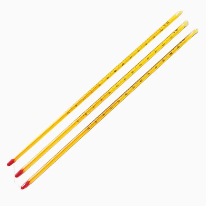 20PCS Yellow red water thermometer glass rod kerosene alcohol mercury 0-100℃ chemical experimental agricultural water