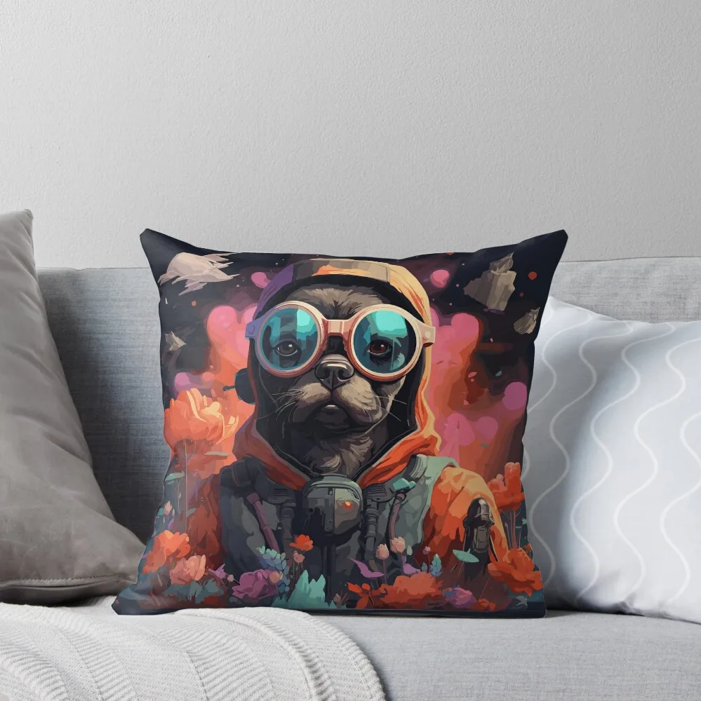 

Beautiful French Bulldog Pillowcase Polyester Cushion Cover Decor Pillow Case Cover for Dog Lovers Double-sided Printing