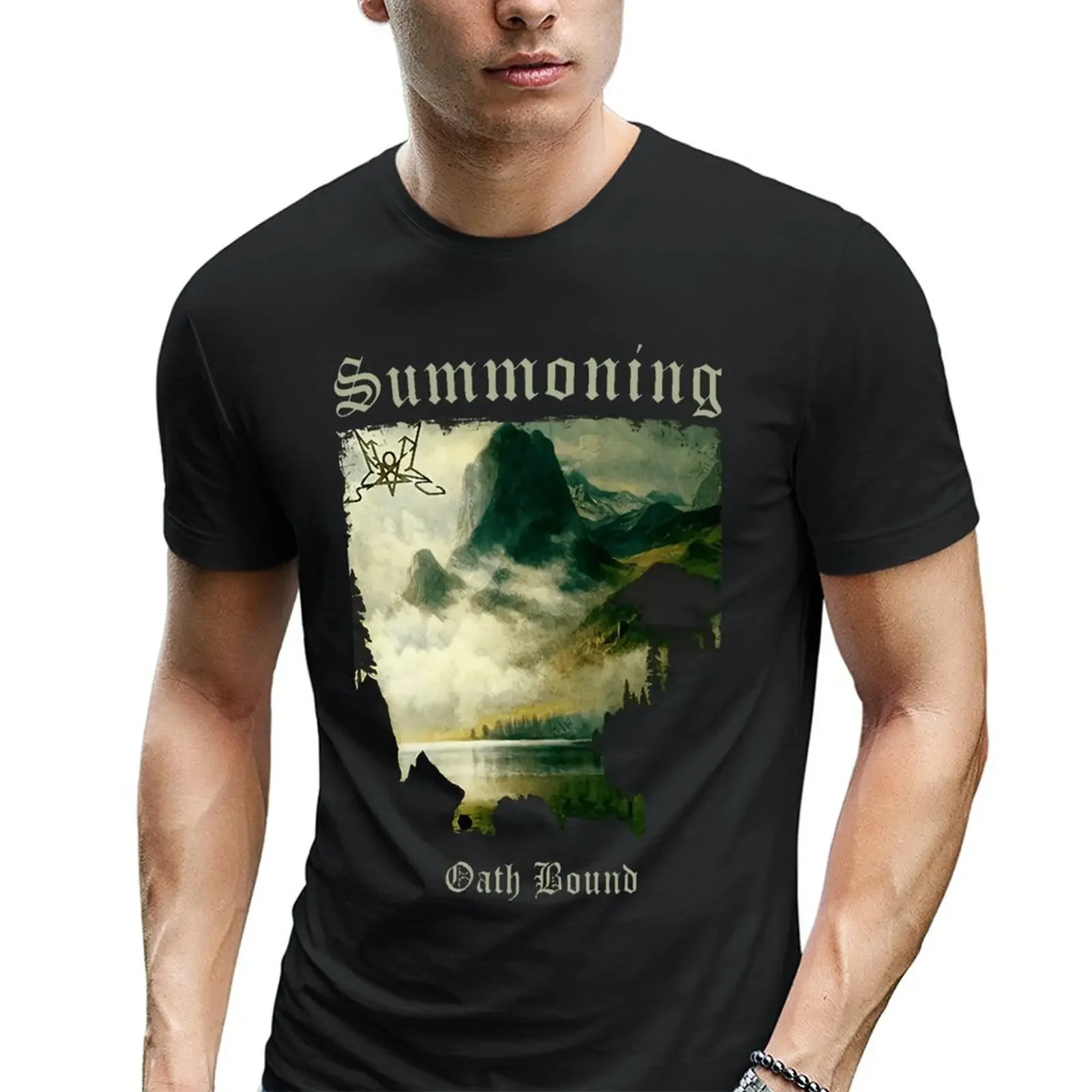 Round Neck Summoning Oath Bound T Shirt S 6xl Black Metal Black 100% Cotton Eur Size