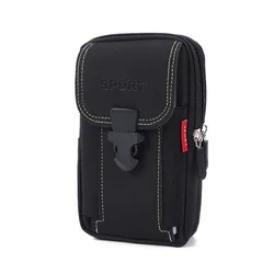 Bolso de lona para hombre, bolsa de cintura multifuncional para teléfono, cinturón Vertical de 6,5 pulgadas