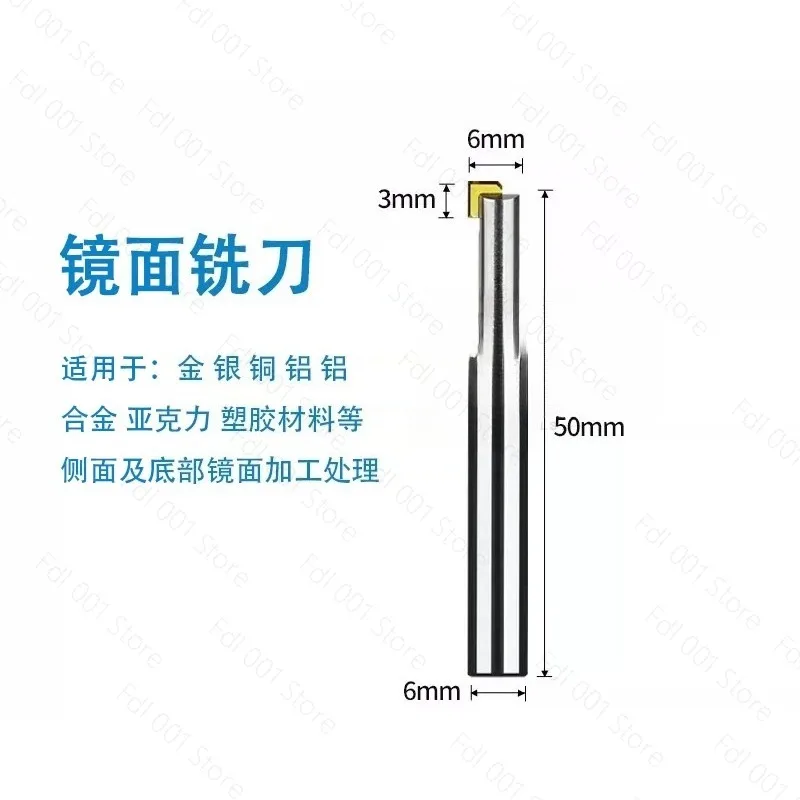 MCD Diamond CNC Milling Cutter Length 3mm-6mm Carbide Tungsteel Flat End Mill