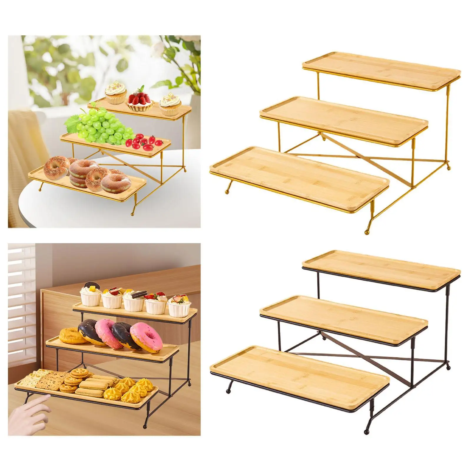 3 Tier Serving Stand Serving Platter Appetizer Tray, Dessert Server Dessert Table Serving Tray for Sandwiches Desserts