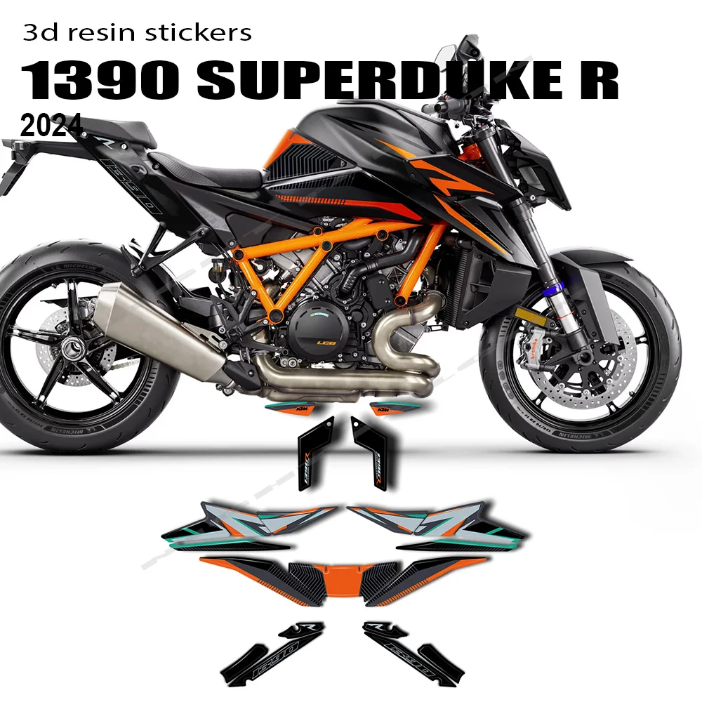 For 1390 Super Duke R EVO 2024 1390 Super Duke R Motorcycle Accessories 3D Epoxy Resin Sticker Protection Kit Fairing Sticker