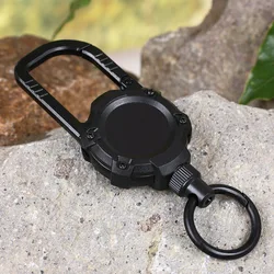 1Pcs Anti-theft Metal Easy-to-pull Buckle Rope Elastic Keychain Sporty Retractable Key Ring Anti Lost Pass ID Card Outdoor Tool