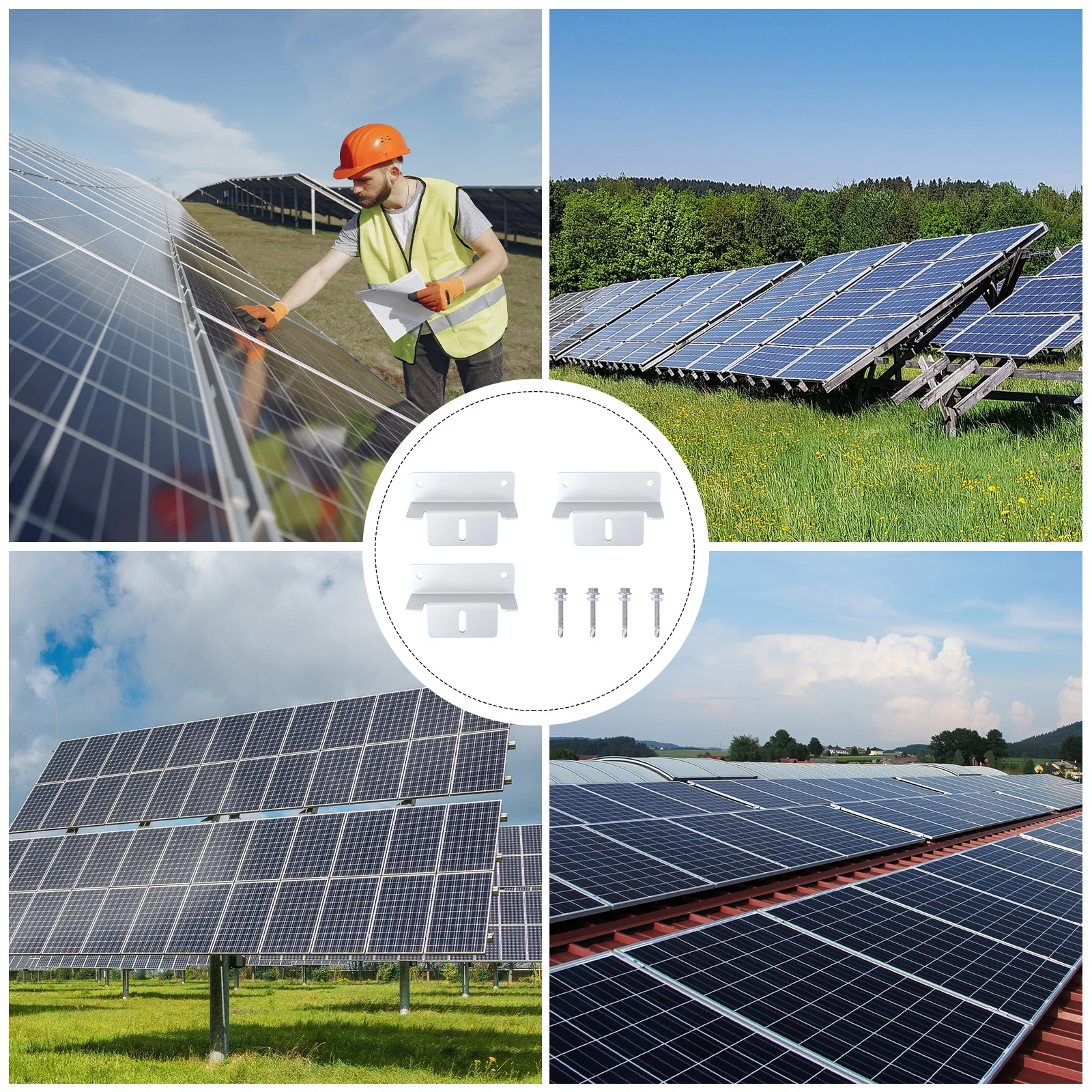 

4Pcs Z-Type Aluminum Alloy Solar Panel Mounting Bracket Pre-Assembled Corrosion Resistance for Caravan Roof Rv Boat Photovoltaic