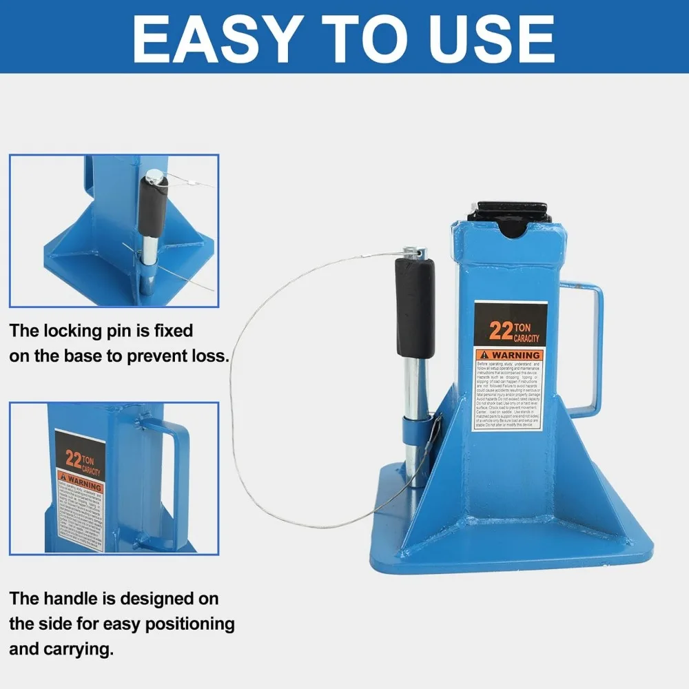 Сверхмощные 22-тонные автомобильные подставки с булавочным разъемом — пара, профессиональная поддержка автомобиля с широким защитным механизмом и запирающим механизмом