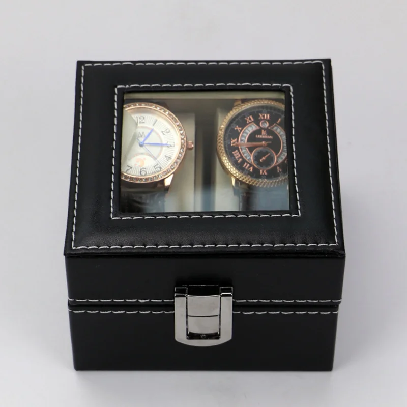 Organizador de caja de reloj de cuero PU, estuche protector para reloj con 2/3/6 ranuras, caja de almacenamiento para exhibición de joyería para relojes de cuarzo, la mejor Idea de regalo