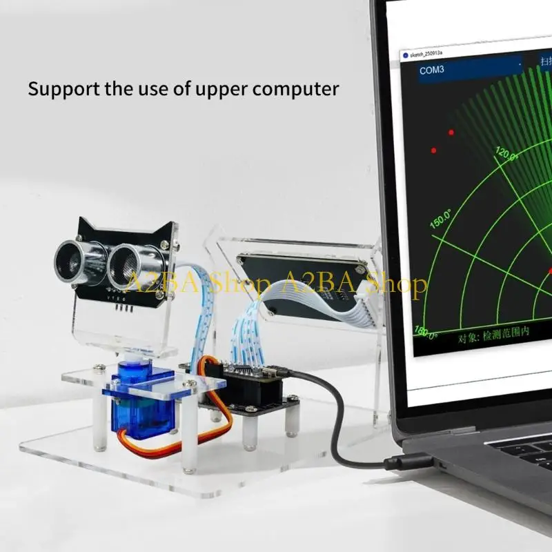 A2BA 5V Ultrasonic Scanning Module With 180 Degree Servo Rotation Software