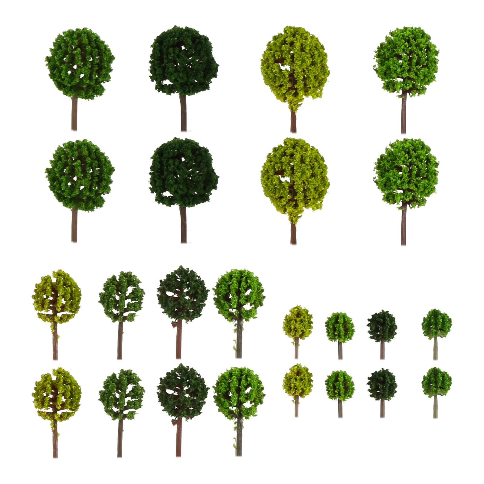 24 pezzi di plastica modello misto alberi 1 - 1.4 pollici Layout giardino di casa in miniatura paesaggio parco paesaggio decorazione