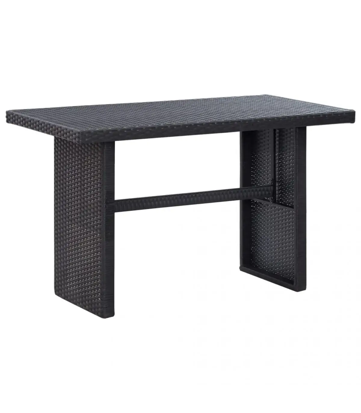 Garden tables black synthetic rattan garden table 110x60x67 cm