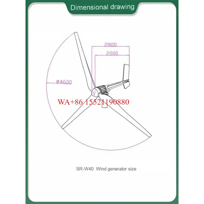 WMWMNU 4KW Horizontal Axis Wind Power Generation System Versatile 96V 120V 220V 380V Power Supply Generator Wind Power