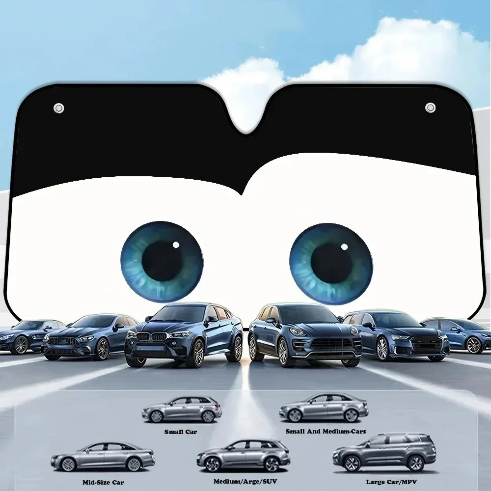 

New Car Character Solar Protection 4 Colors Eyes Heated Windshield Sunshade Cover Sun Shade Auto Sun Visor Windscreen Car-covers