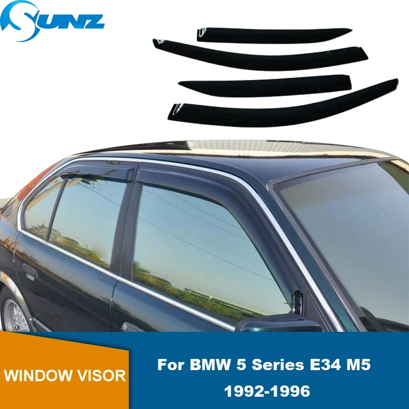 

Window Visors For BMW 5 Series E34 M5 1992 1993 1994 1995 1996 Side Window Deflector Weather Shield Wind Rain Shade Visor Guard