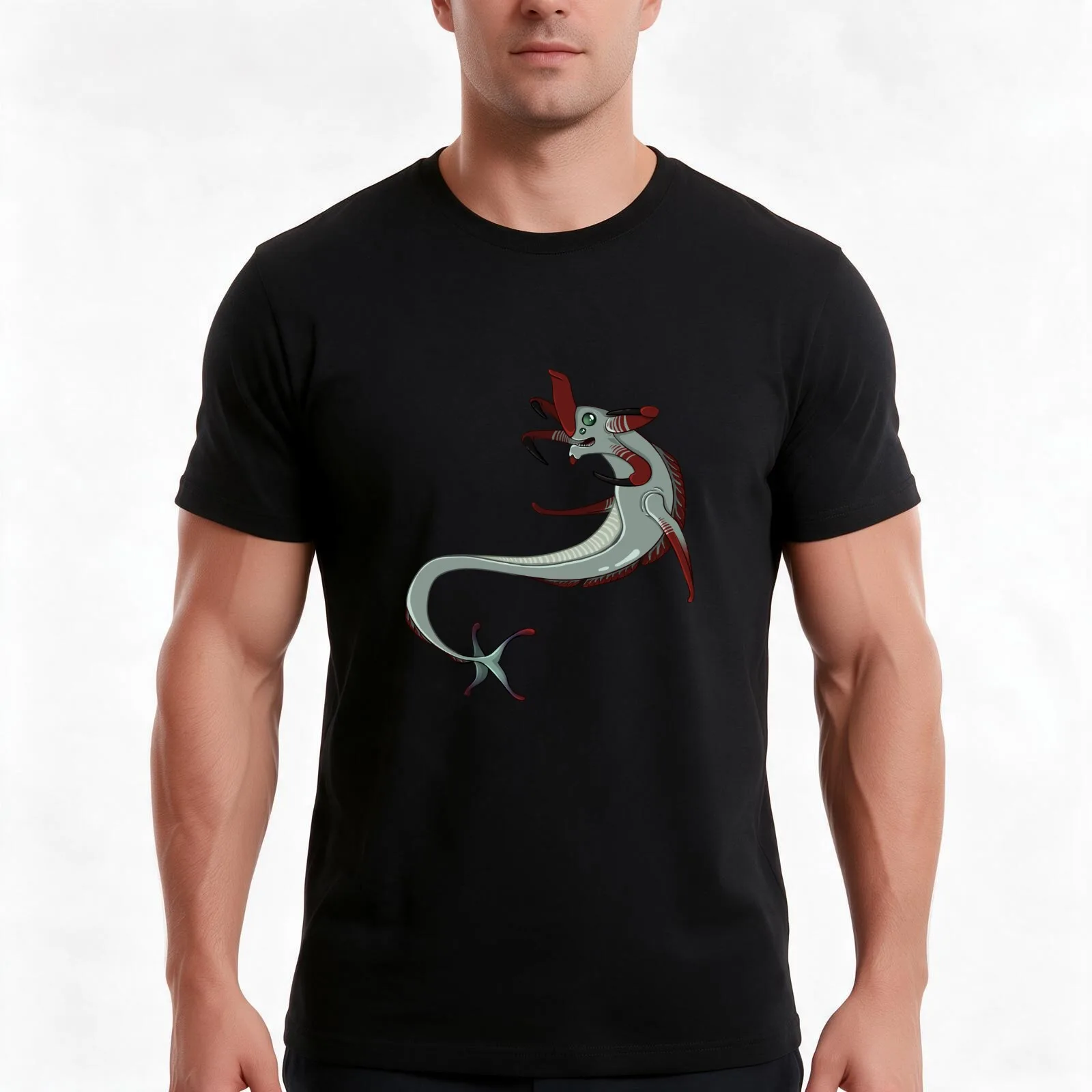 Reaper Leviathan T-Shirt, Summer Casual Cotton Tee, Oversized Streetwear Tops, Vintage Graphic Print, Loose Fit Short Sleeve