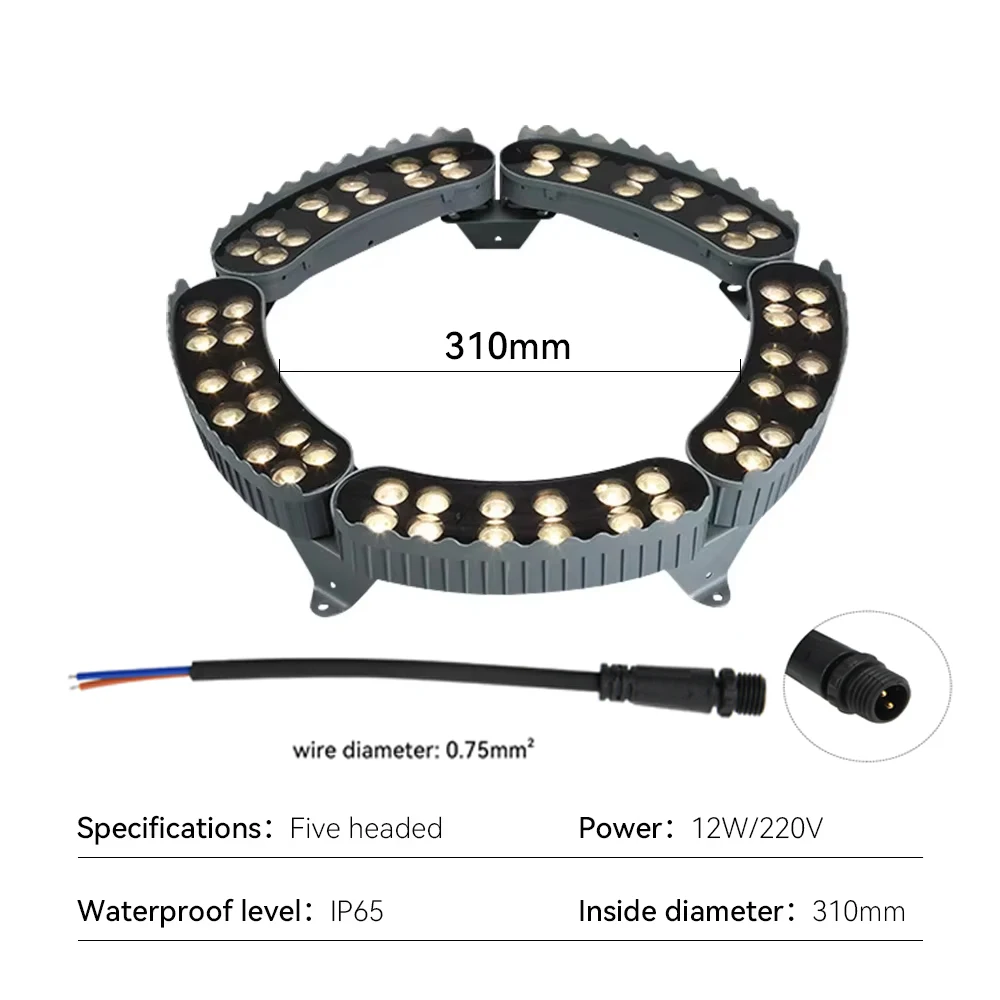 Lámpara LED para abrazar árboles, iluminación de jardín, blanco cálido, RGB, automática, IP65, impermeable, AC220V, 12W, 1 ud.