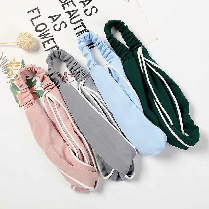 

Elegant Silk Chiffon Headband Korean Vintage Knot Design Solid Color Cross for Women Girls Hair Accessories