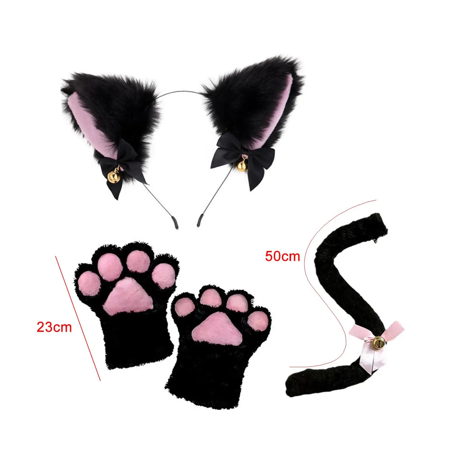 Cat Ear Tail Paw Animals Ears and Long Tail for Animals Themed Parties Festival Night Club Masquerade Stage Performance