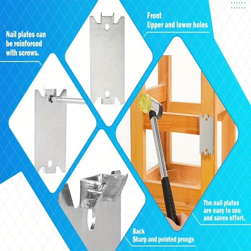 

Metal Safety Nail Plate Wood Stud Cable Protector Guard Against Nails for Piping and Wiring Protection