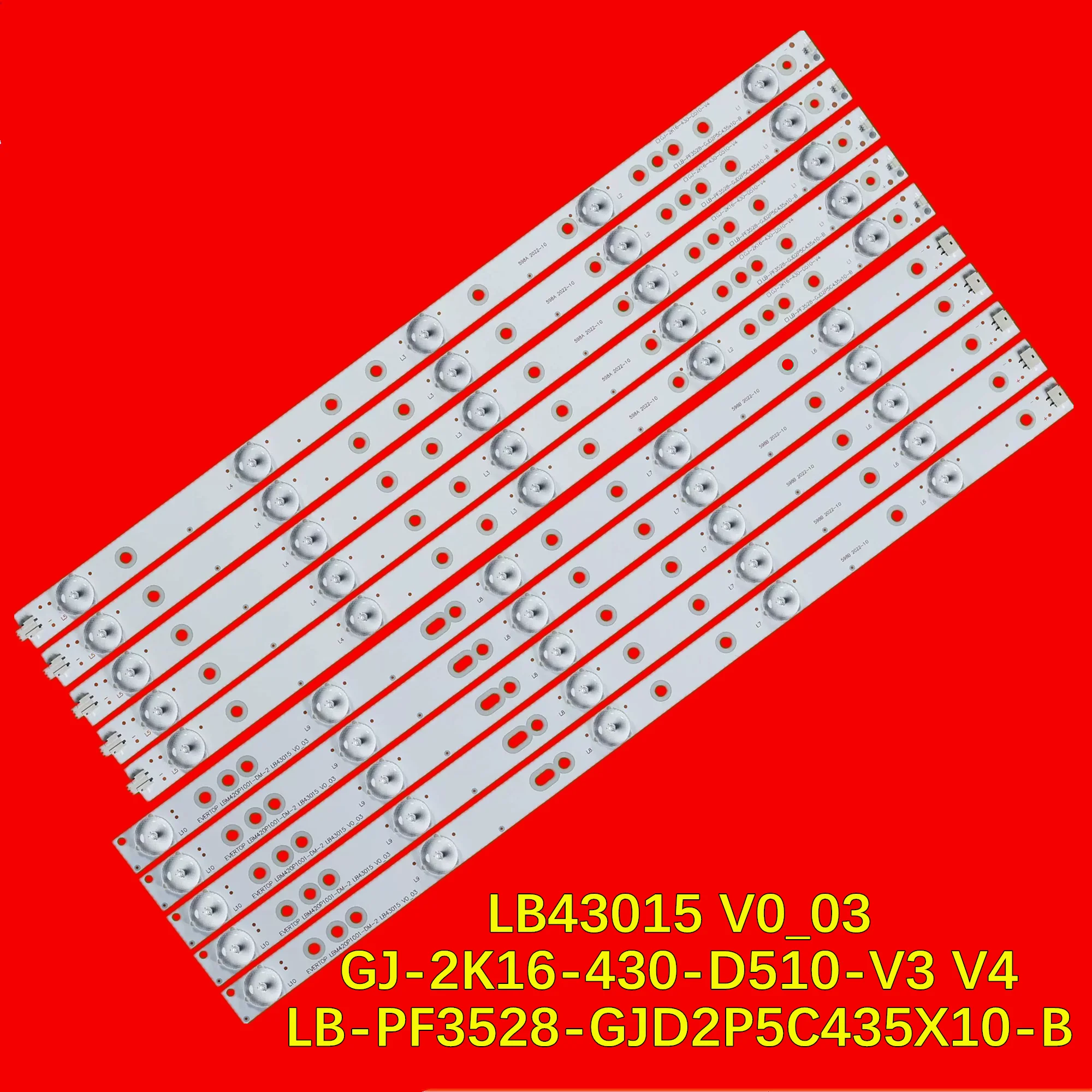 

Фонарь для подсветки телевизора LB43015 V0_03 GJ-2K16-430-D510-V3 V4 LB-PF3528-GJD2P5C435X10-B EVERTOP LBM420P1001-DM-2 LBM430P1001-AJ-2S