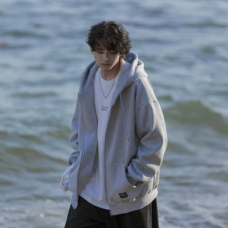 

Japanese Sle y Oversize Hoodie Cardigan Men's Spring Autumn Trendy Brand Casual Loose Fit Youth Faion Sweatirt