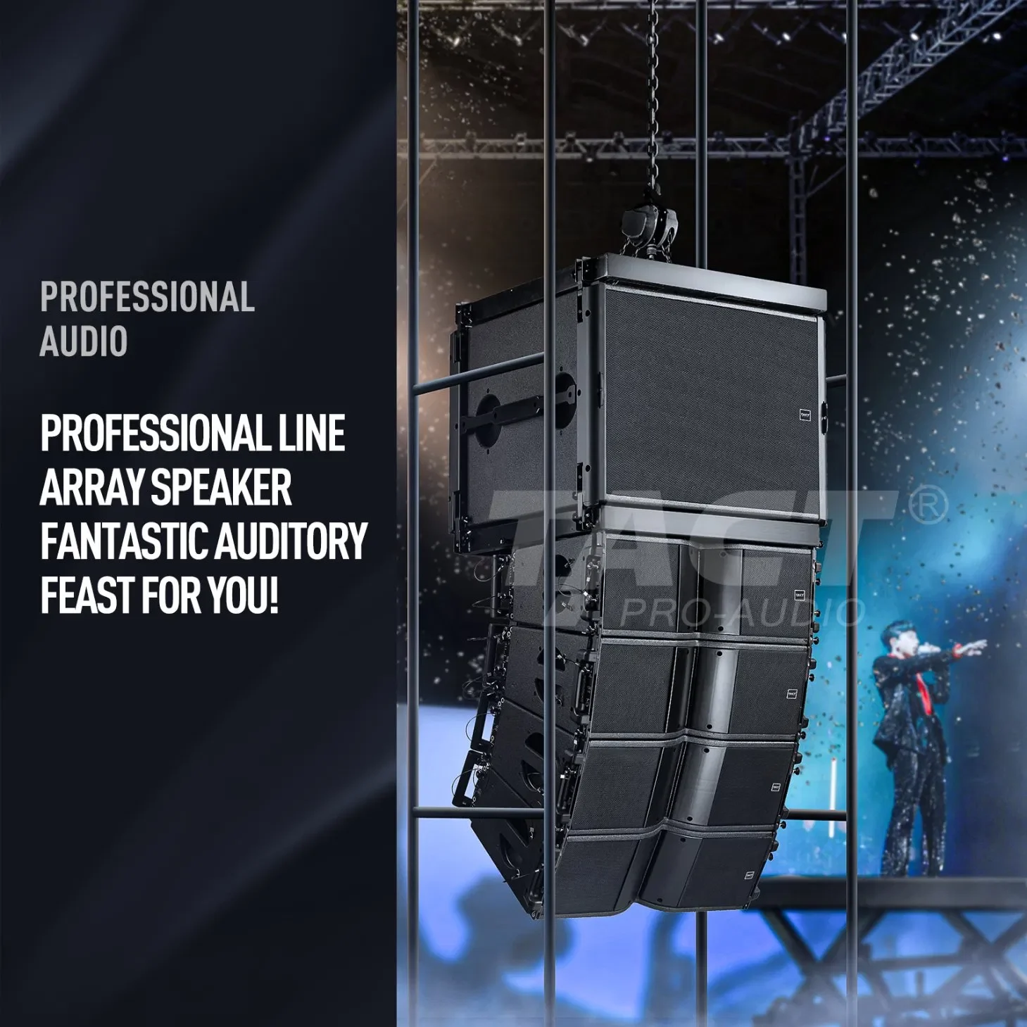 Tact LA210 Dual 10 Inch Line Array Speaker Professional Stage Audio PA System