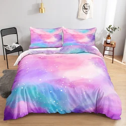 Rainbow Halo dyeing Gradient Colour Clouds Constellation Duvet Cover Bedding Set Comforter Linen Single Double King Queen