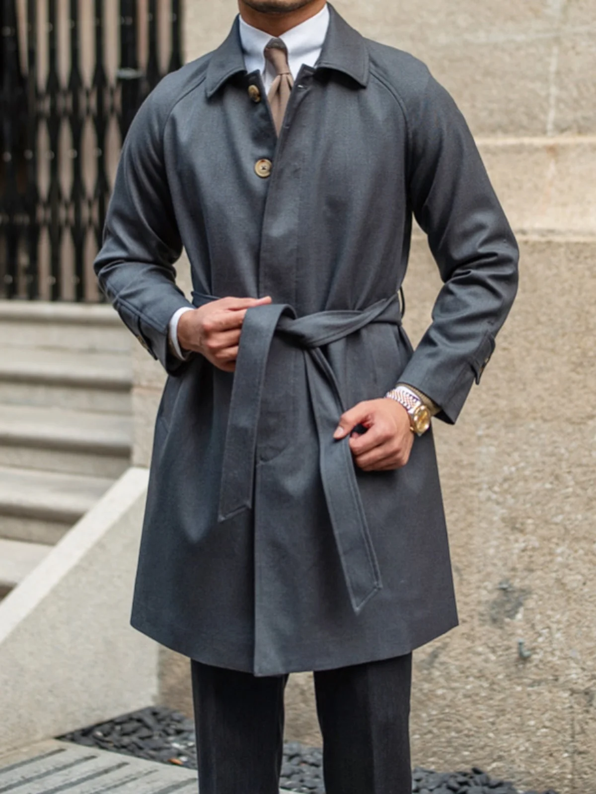 

Mr. Deer Tee Men's New ken Woolen Coat Briti Retro Faion Single Button Men's Winter Faion Urban Sle Coat