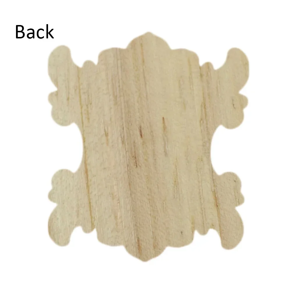1PC 15cm Wood Door Decals Unpainted Wooden Carved Onlay Applique Frame Home Wall Furniture Decor Figurines Furniture Accessories