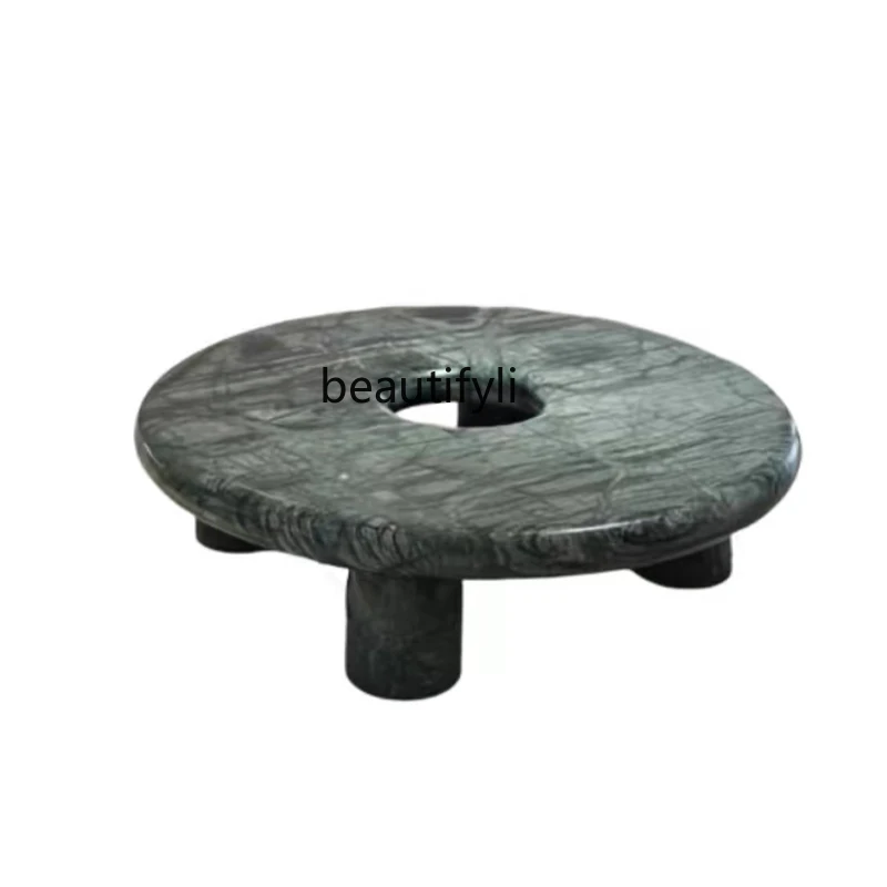 Natural stone coffee table Modern style designer Minimalist classical high-end green tea table