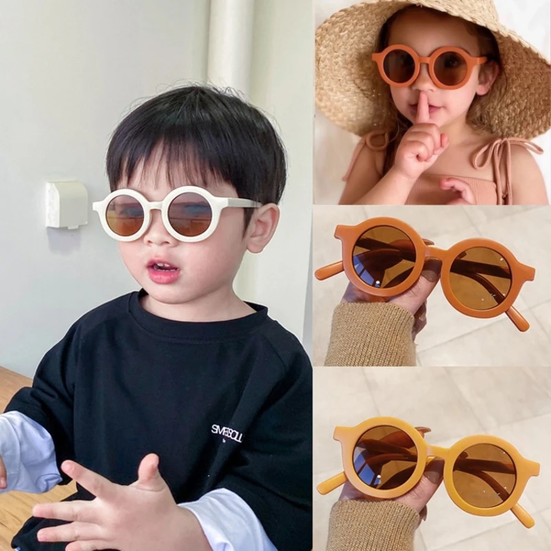 

Retro Versatile Round Frame Children Sunglasses Fashion and Cute for Boys and Girls Sunglasses UV Protection Sunshade Sunglasses