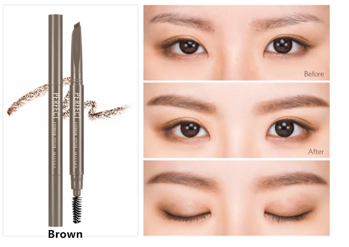 MISSHA Perfect Eyebrow Styler Auto Type Eyebrow Pencil Liner Kit 0.15 + Refill Rotatable Eye Tattoo Pen Korean Cosmetics