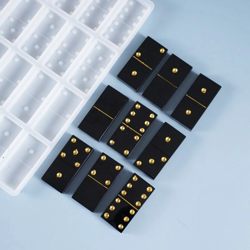 Handmade Silicone Dominoes Mold 28 Cavities Mould Professional Molds for Resin Casting Flexible Non-Stick