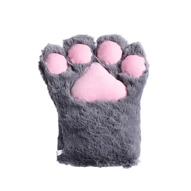 1PC Cute Bear Cat Paw Gloves Fluffy Plush Cartoon Animal Anime Lolita Cosplay Mitten