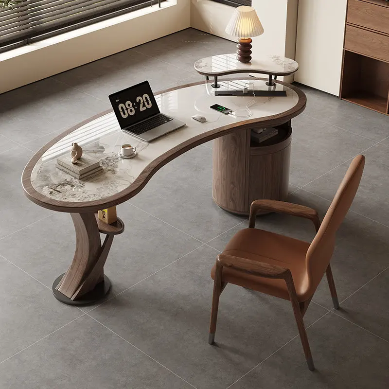 Aesthetic European Office Desk Reception Luxury Conference Computer Office Desk Wooden Design Meuble Bureau Commercial Furniture
