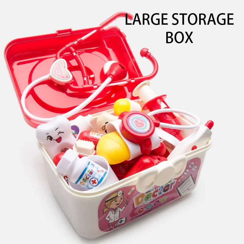 Toy Set Play House Doctor Toy Doctor Set Stethoscope Children Play House Storage Box Simulation Doctor Supplies Toy Boy Girl Box